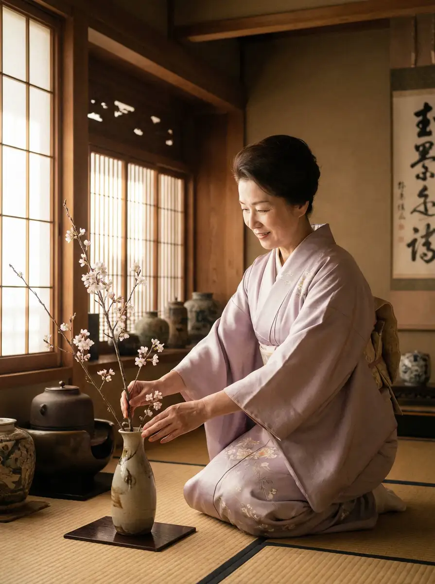 一位优雅的 香蕉视频 - 热门视频与首页内容汇总 在和室中插花